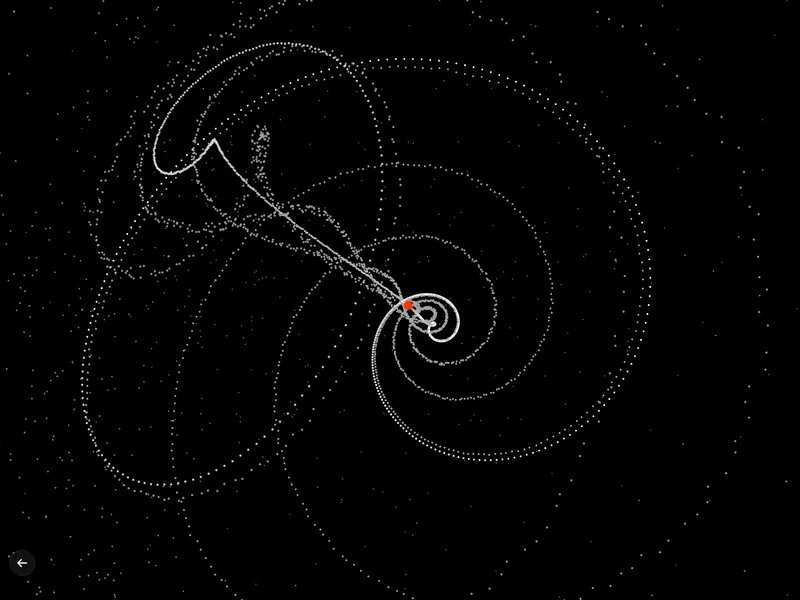 Lorenz attractor running on iPad in dark mode