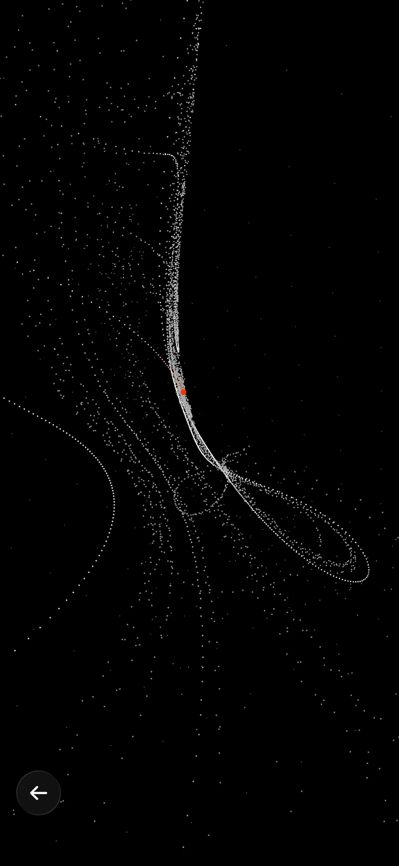 Strange attractor on iPhone in dark mode
