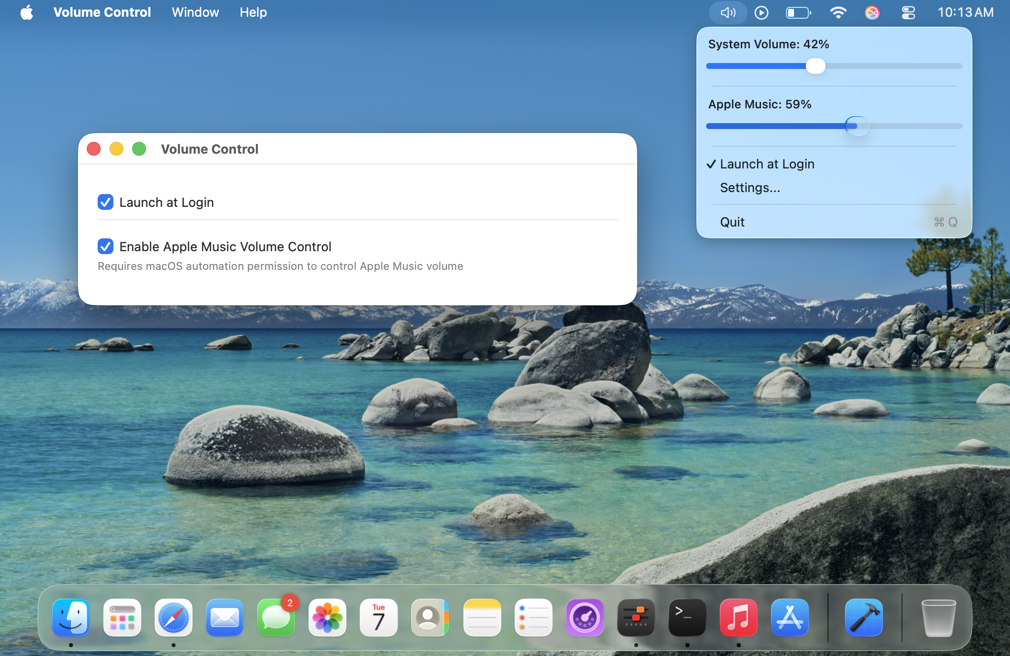 Menu Volume Interface